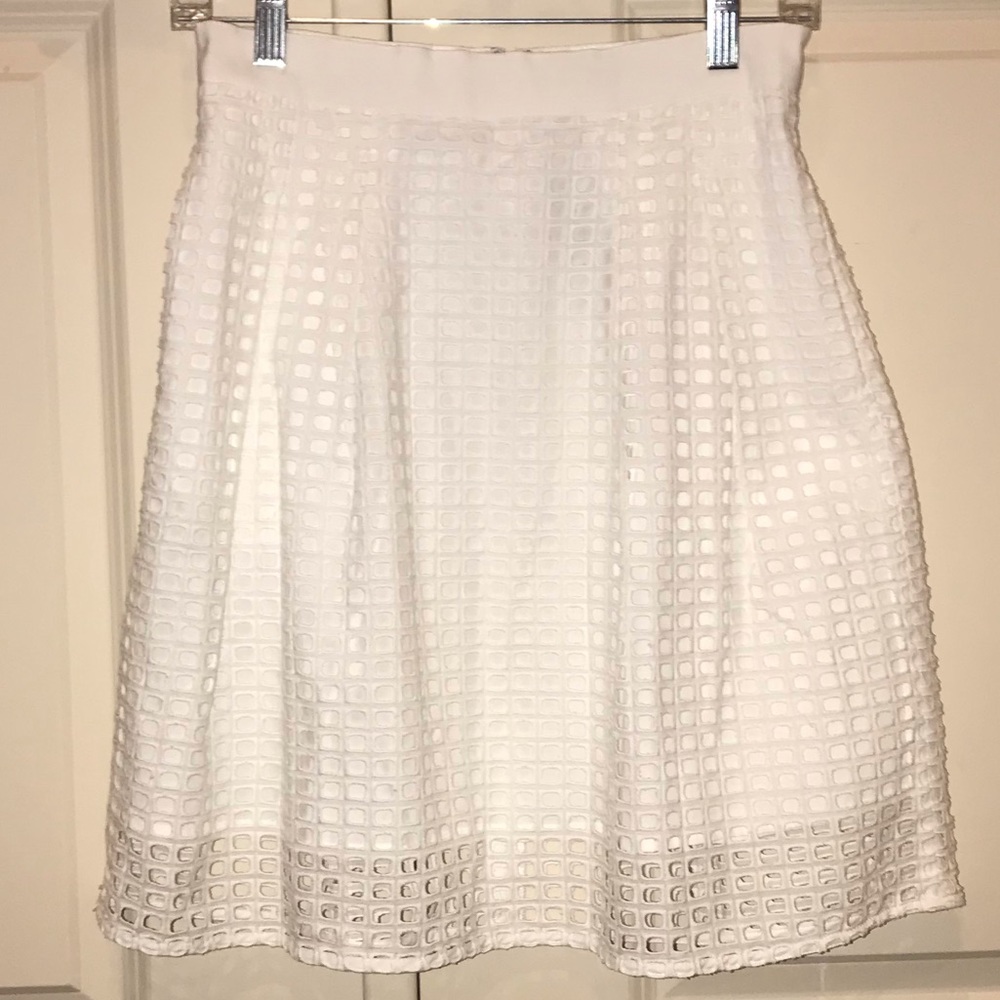 Loft White Eyelet Skirt Size 4P